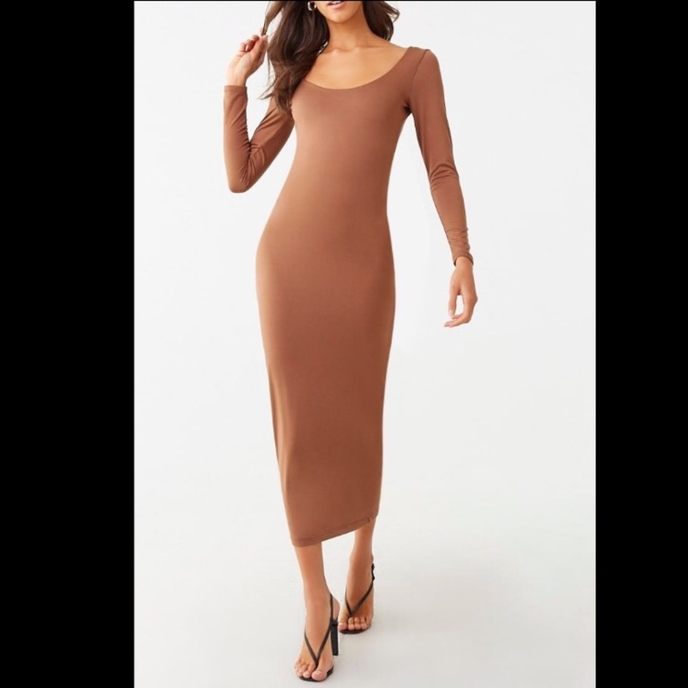 NWOT Forever 21 Amber Long Sleeve Knit Dress - Calf Length